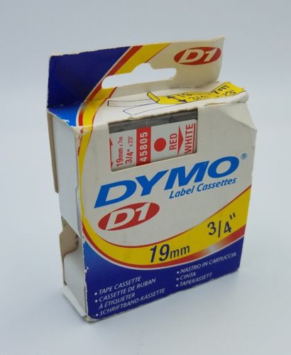 DYMO 45805 Label Cassettes White/Red 19mm × 7m 3/4