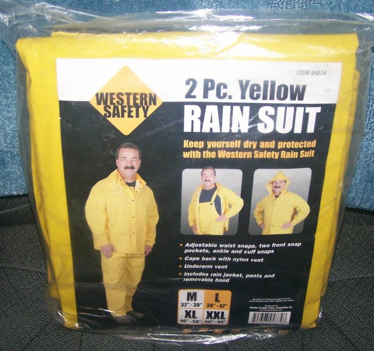 Western Safety Yellow Rain Suit / Size Large 38