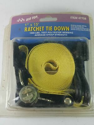 Ratchet Tie Down 1in. x 15ft. 1500lbs. Test Polyester Webbing Item# 47708