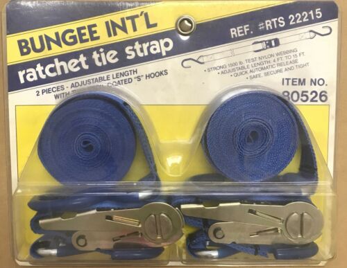 Bungee Ratchet Ratcheting Tie-Down Strap 2PC Adjustable 4-15 FT Quick Release