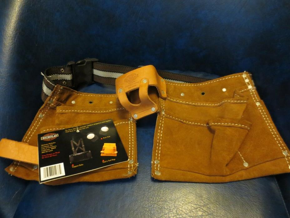Carpenters Tool Belt Nicholas   Work Apron  #493X Leather Fits up to 46