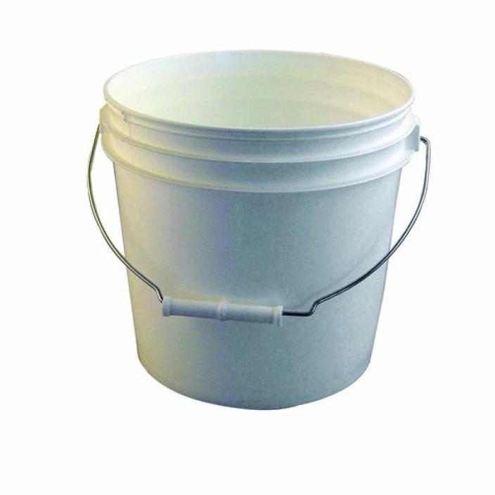 1/2-Gallon Reinforced Plastic Bucket, White for Paints, Coatings, Water Sealants