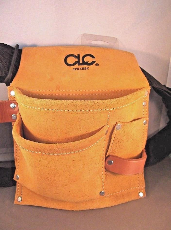 CLC IPK489X Custom Leather Craft 3 Pocket Suede Tool Bag with Poly Web Belt