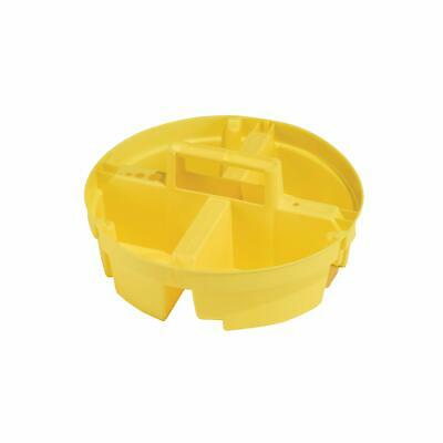 Bucket Boss Bucket Stacker Small Parts Tray in Yellow 15051 4 Compartments Round