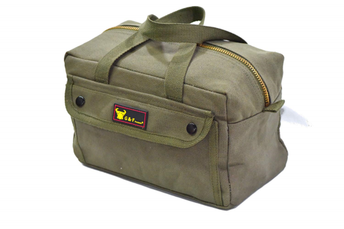 Government Issued Style Mechanics Heavy Duty Tool Bag with Brass zipper and side