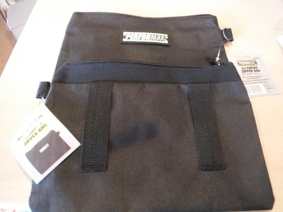 NEW Lot of 2 Performax All Purpose Black Zipper Bags 8.75