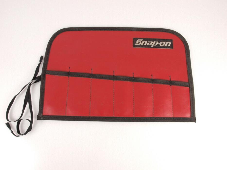 Snap-On Tools Roll Up Wrench Pouch Red Vinyl 7 Slot Mechanic Carry Case