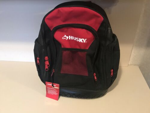 Husky Black & Red 18 in. Rubber Bottom Backpack/Knapsack Tool Bag!