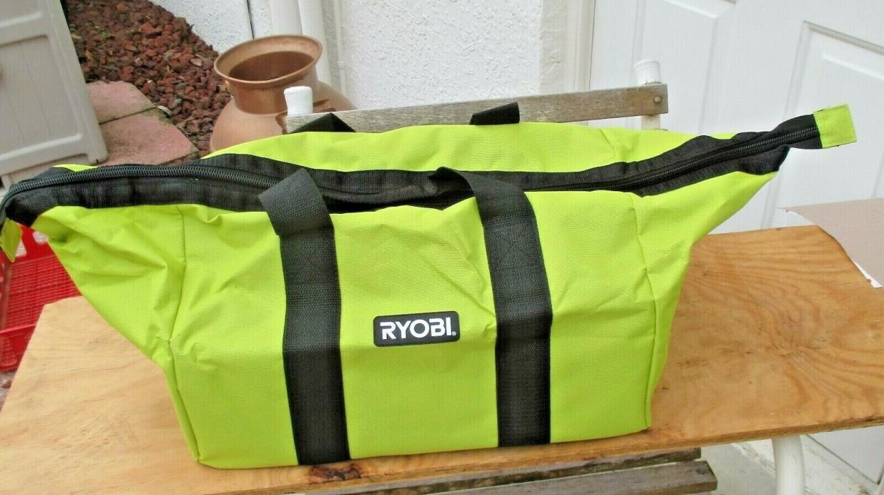 RYOBI Neon Green Zippered CANVAS Duffle BAG/TOTE ~ 4
