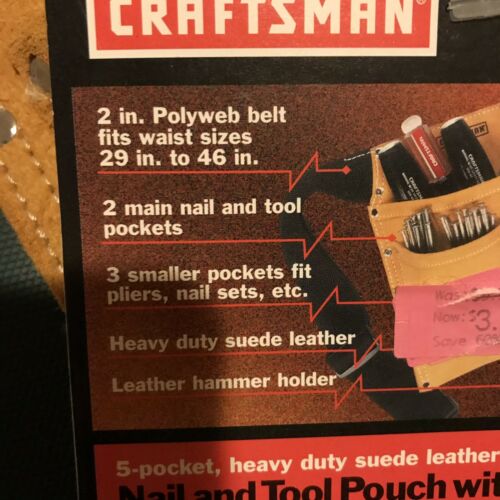 craftsman nail and tool pouch with polyweb belt 940640