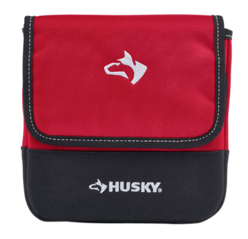 Husky 7 In. Rugged Storage Pouch With Protective Flap Belt Clip & Belt Loop NEW