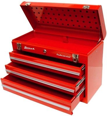Homak Industrial 20 in. 3-Drawer Friction Toolbox in Red