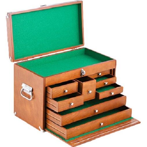 Small Tool Chest Portable Wooden Storage Box Garage Organizer Removable Drawers