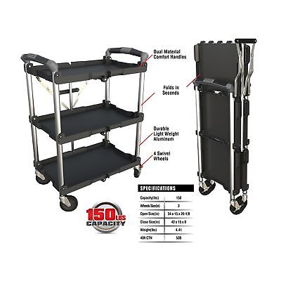 Olympia Tools 85-188 Collapsible Service Cart Collapsible Cart