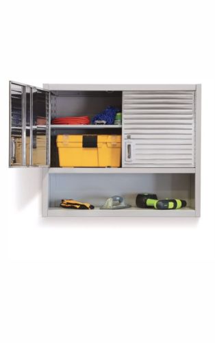 Wall Cabinet 2 Door Stainless Steel Garage Storage Adjustable Heavy Duty KeyLock
