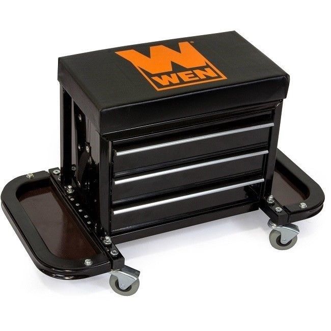 Rolling Tool Chest Seat Box Cabinet Storage Organizer Garage Glider Toolbox