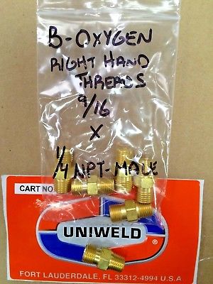 UNIWELD, WELDING Hose Adapter, B Oxygen R.H.T. 9/16