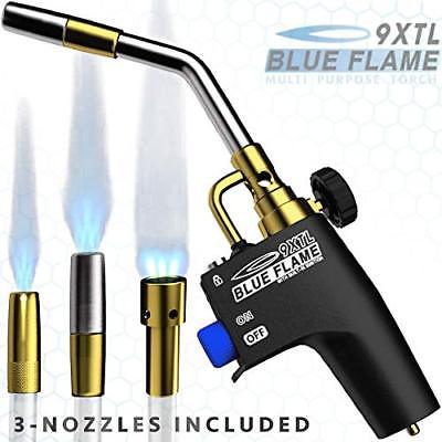 BLUE FLAME 9XTL - Multi Purpose Mapp & Propane Torch | Includes 3 - Nozzles/