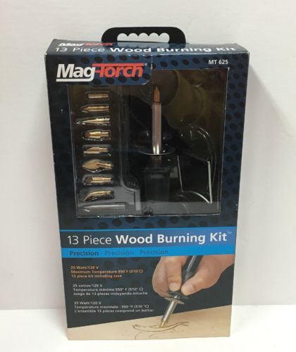 Mag-Torch MT 625 Woodburer Kit, Black, 13-Piece