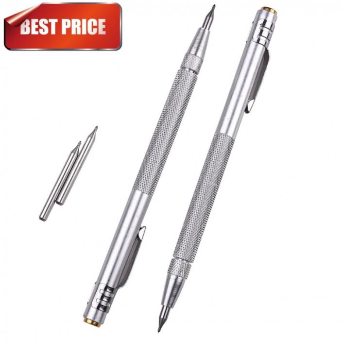 IMT Tungsten Carbide Tip Scriber 2 Pack, Aluminium Etching Engraving Pen with Cl