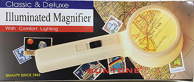 CLASSIC & DELUXE ILLUMINATED MAGNIFIER WITH COMFORT LIGHTING-75 mm Lens-NEW