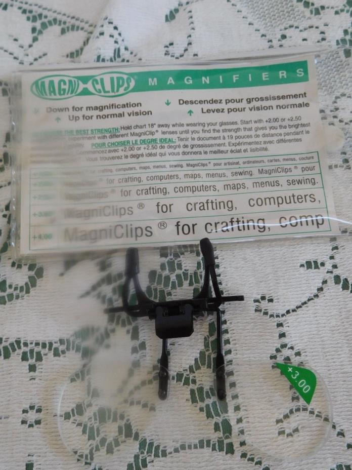Magni-Clips Magnifier 3.0 Magnification New Clip on Eyeglasses or Sunglasses