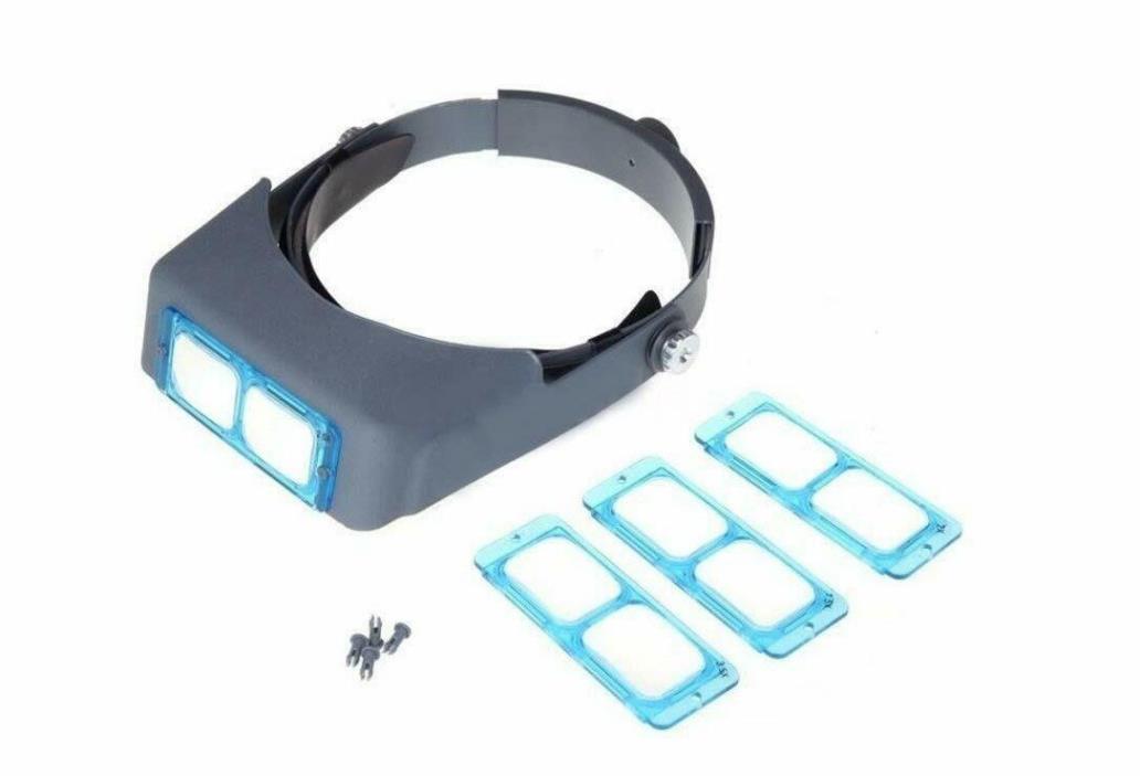 4 Glass  Lens Head Band Magnifier Glasses Head Visor