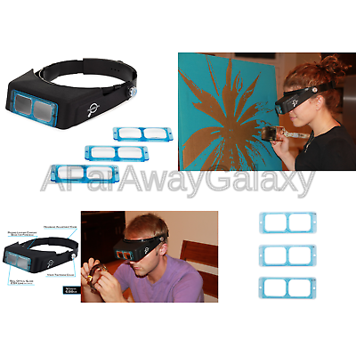 Headband Magnifier Headset - Magnifying Visor with 4 Real Glass Optical Lens ...