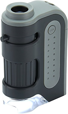 Pocket Microscope Magnifier Mini Handheld Magnifying Zoom LED Light Lens 120x