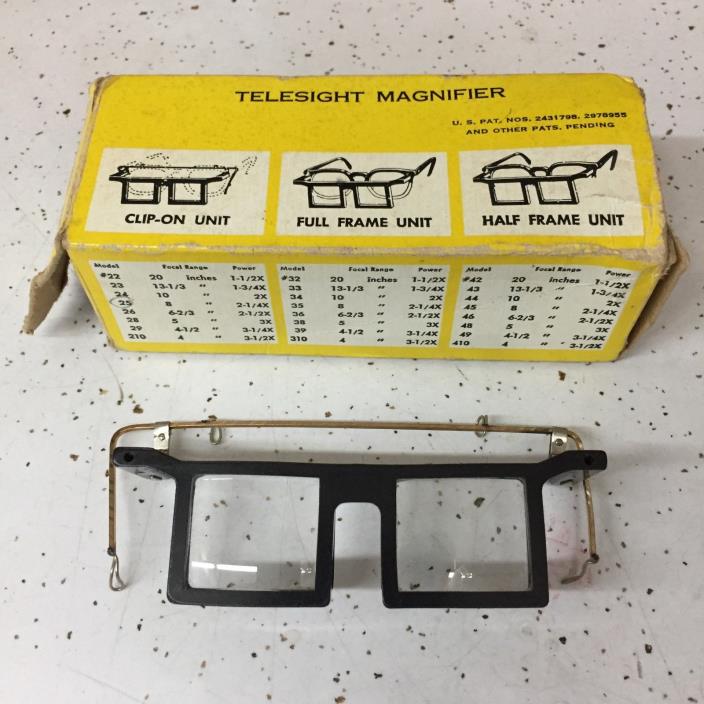Vintage Jewelers or Machinists TeleSight Magnifier Clip-On Type No. 25, 2.25X