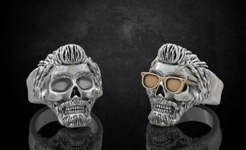 1 3D printed wax ring mold for direct lost wax casting Glasses skull biker