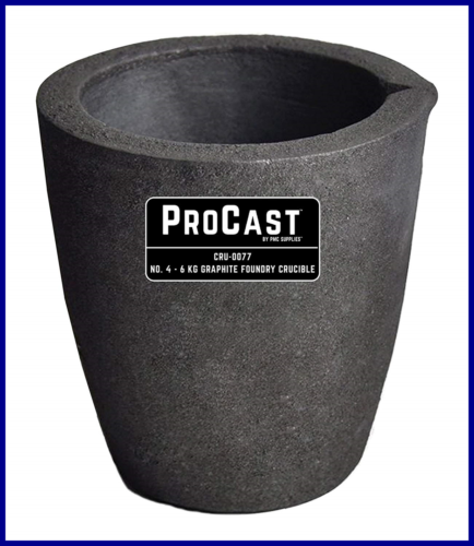 #4 6 Kg Procast Foundry Clay Graphite Crucibles Cup Furnace Torch Melting Castin
