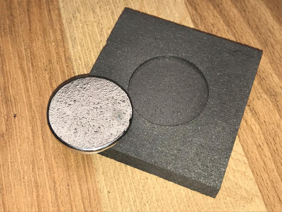 1 oz Round 39mm Generic - Silver Graphite Ingot Mold - Casting Melting Refining