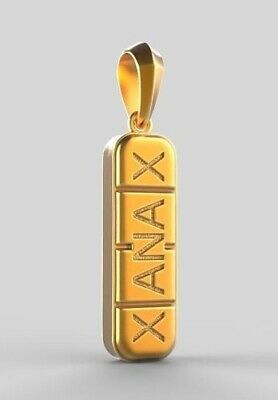 1 3D printed wax Pendant mold for direct lost wax casting Xanax Bar
