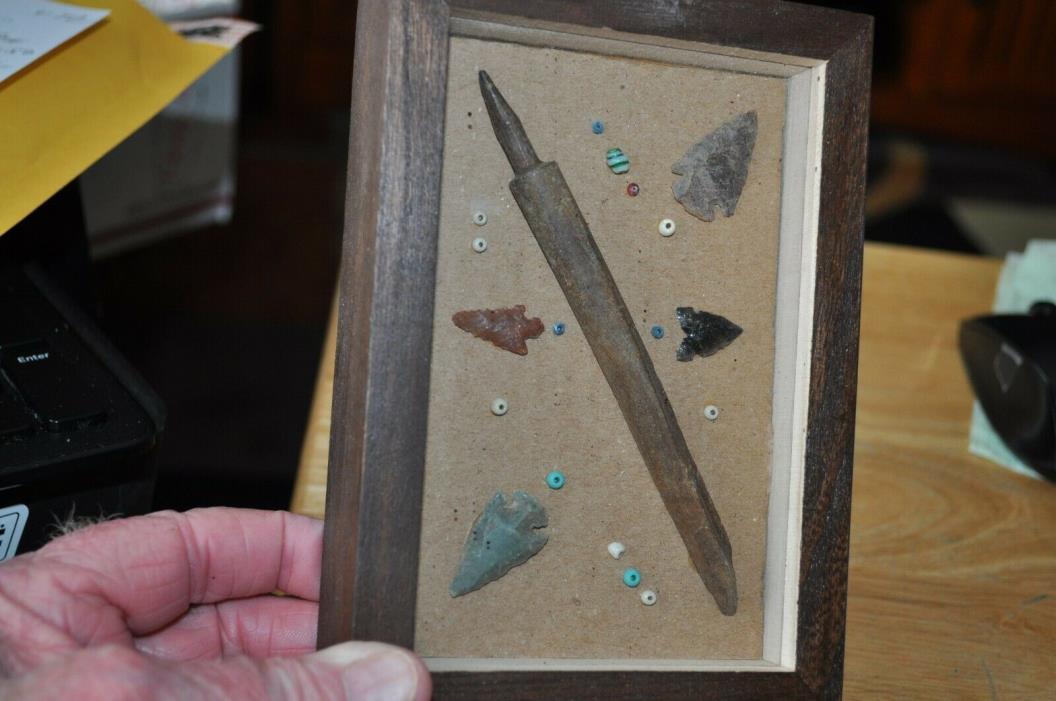 Columbia plateau great basin arrowheads artifacts frame ex / Lang #5