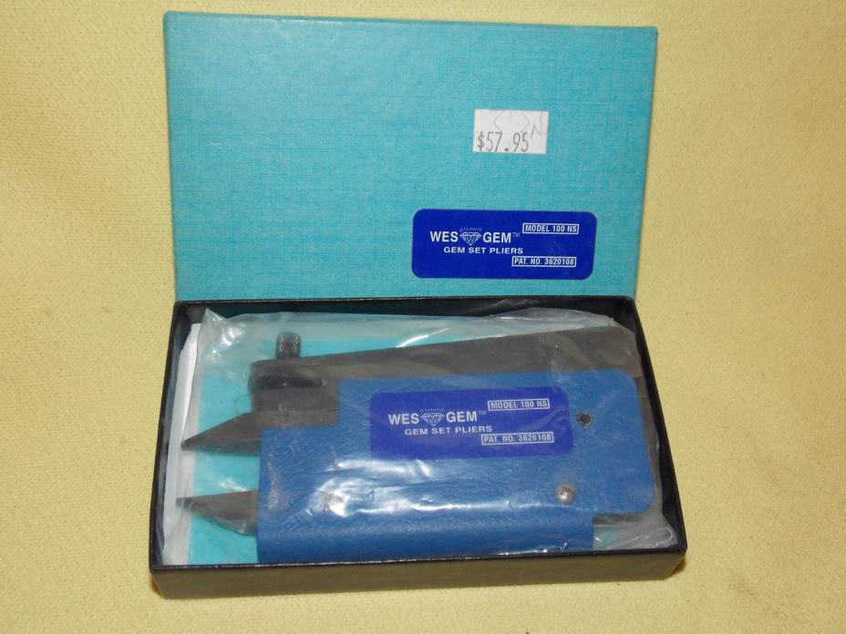 New With Price Tag Jeweler's Gem Setting Pliers WES GEM 100NS Instruction Manual