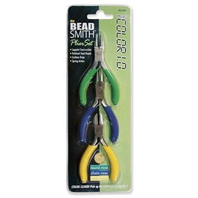 Mini Pliers Set Colored Coded - 41790 -  Round Nose, Chain Nose, Wire Cutter