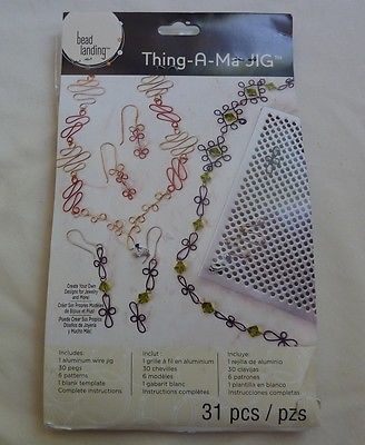 Bead Landing Thing-A-Ma Jig, 31 pieces includes aluminum wire jig, pegs patterns