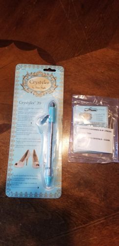 BeadSmith Crystyler Tool For Flat Back Crystals with Tip & 544 clear crystals.