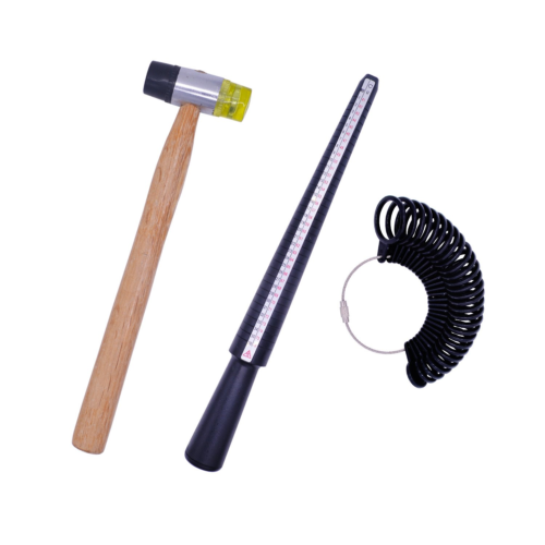 PJewelry Tools Kit Jewelers Rubber Hammer Mandrel Plastic Sizer For Making Rings