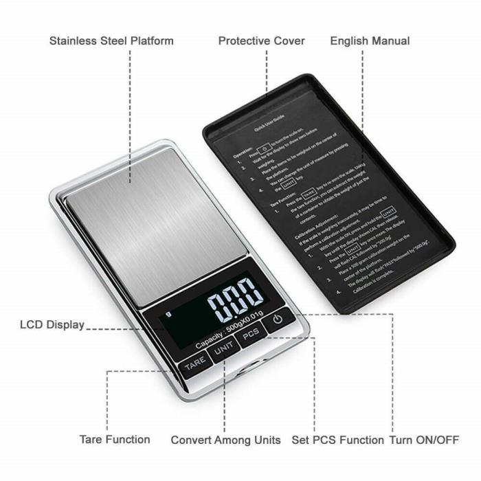Digital Pocket Scale 500x 0.01g