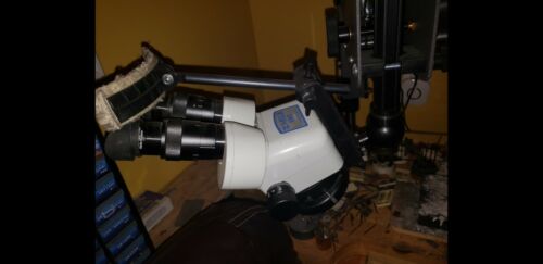 MEIJI EMZ-5 microscope with GRS Acrobat stand and ring light