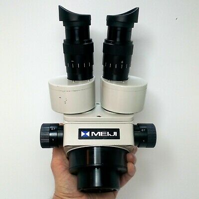MEIJI TECHNO EMZ-5 Stereo Zoom Microscope SWF10X W/Eye Shields JAPAN #421