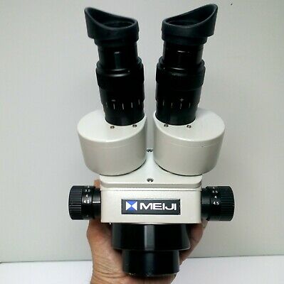 MEIJI TECHNO EMZ-5 Stereo Zoom Microscope SWF10X W/Eye Shields JAPAN #420