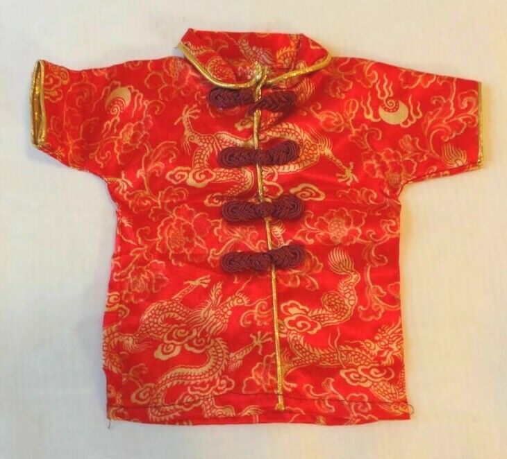 Adorable Orange Satin Oriental Robe Kimono For Teddy Bears or Dolls