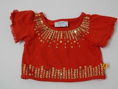 Build A Bear ~ Red Shirt w/Gold Sequin Decorative Accents