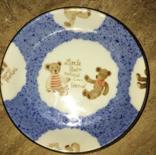 “Little Bear Natural Sweet Friends “Plate ceramic Two teddy bears 4 3/4”