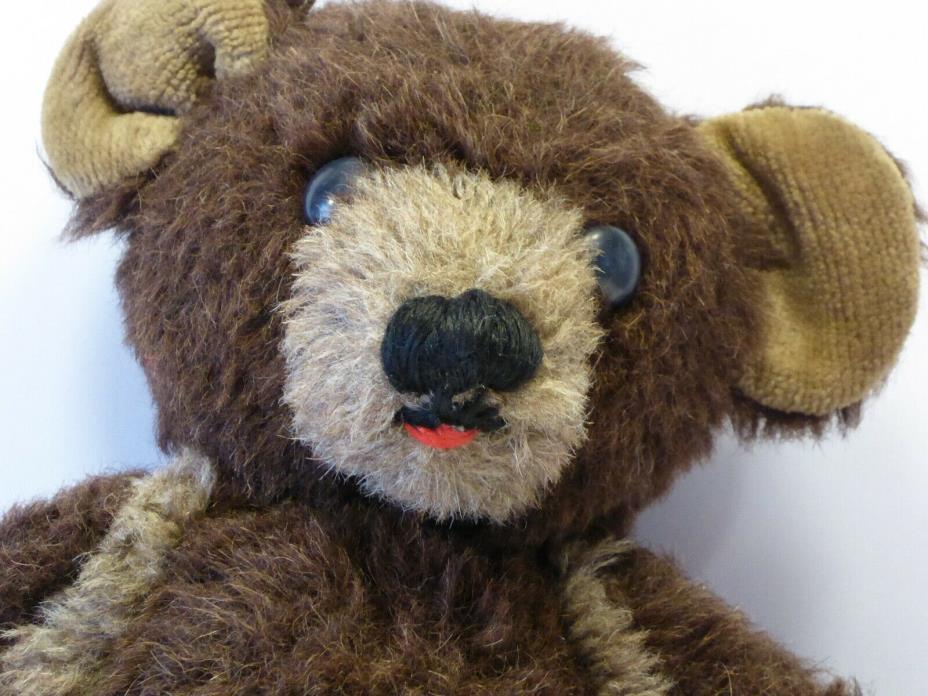 Antique Jointed Mohair and Curduroy Teddy Bear-Bell in Ear-MUST SEE!!