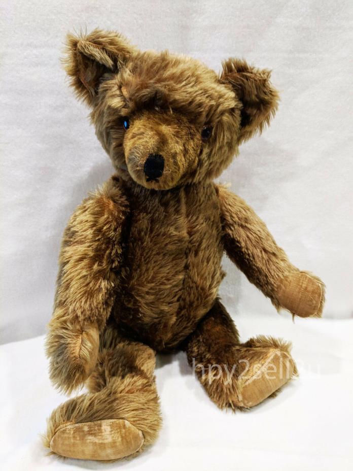 AWESOME VINTAGE/ANTIQUE MOHAIR TEDDY BEAR WITH GLASS EYES 22 INCHES TALL