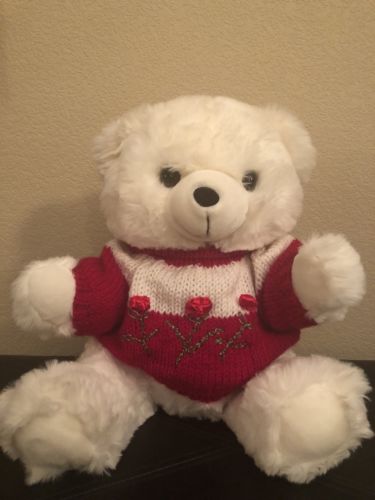 vintage white teddy bear